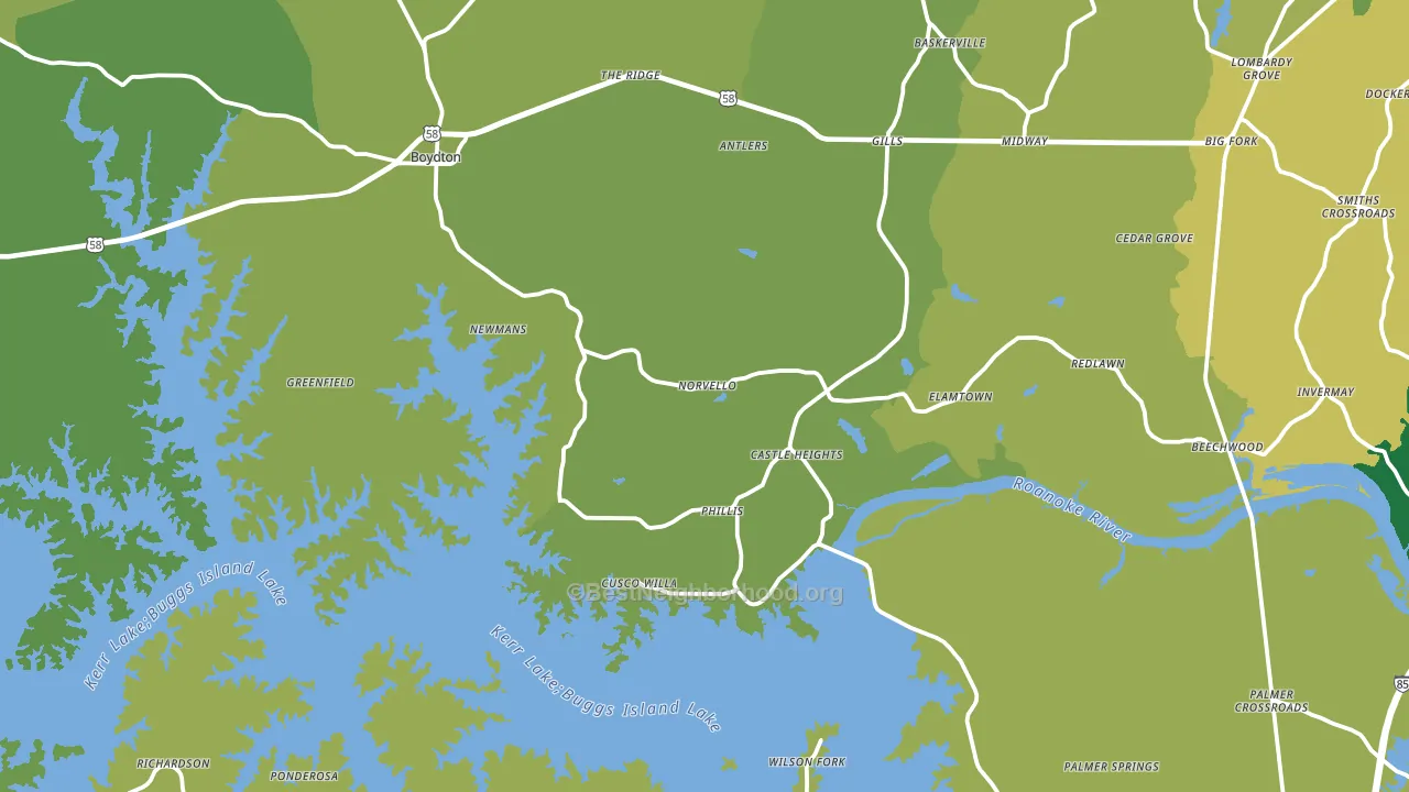 Boydton, VA block-group voter-turnout map