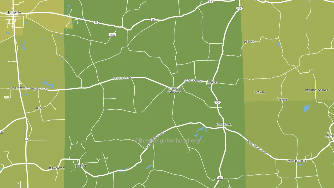 Boyers, PA block-group voter-turnout map