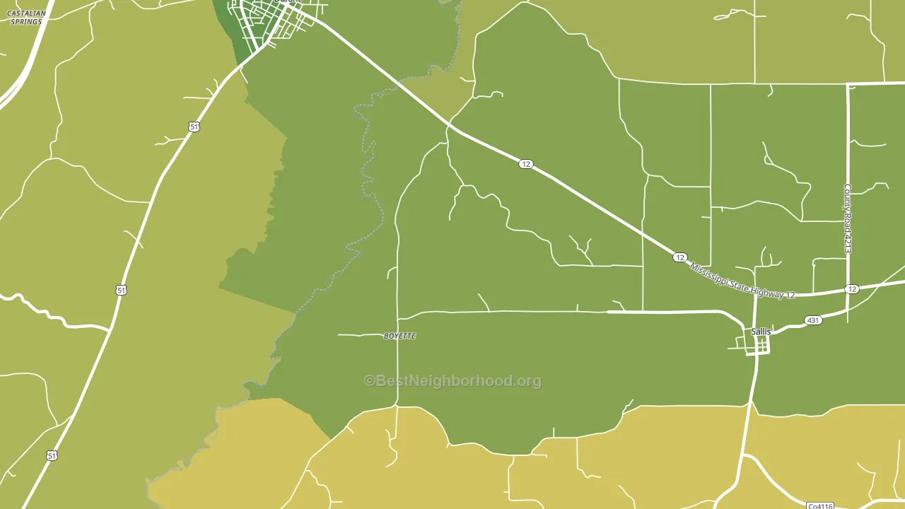 Boyette, MS block-group voter-turnout map