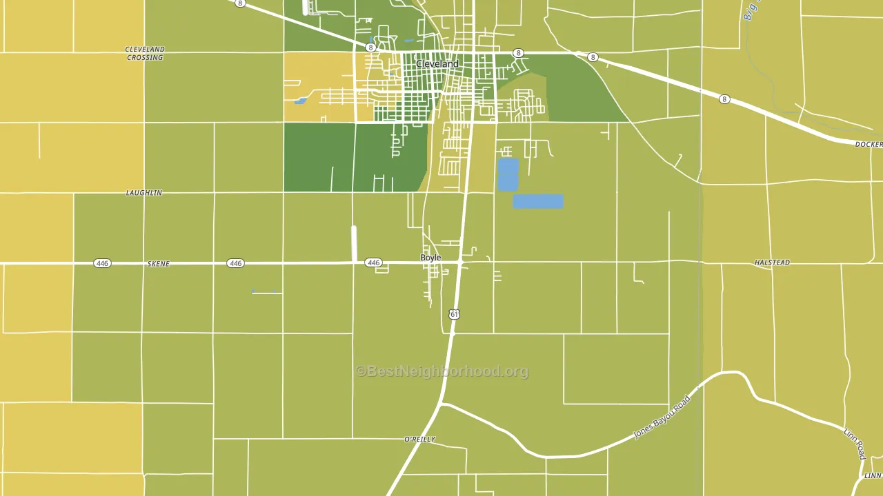 Boyle, MS block-group voter-turnout map