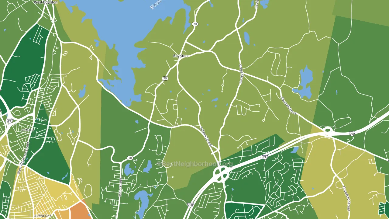 Boylston, MA block-group voter-turnout map