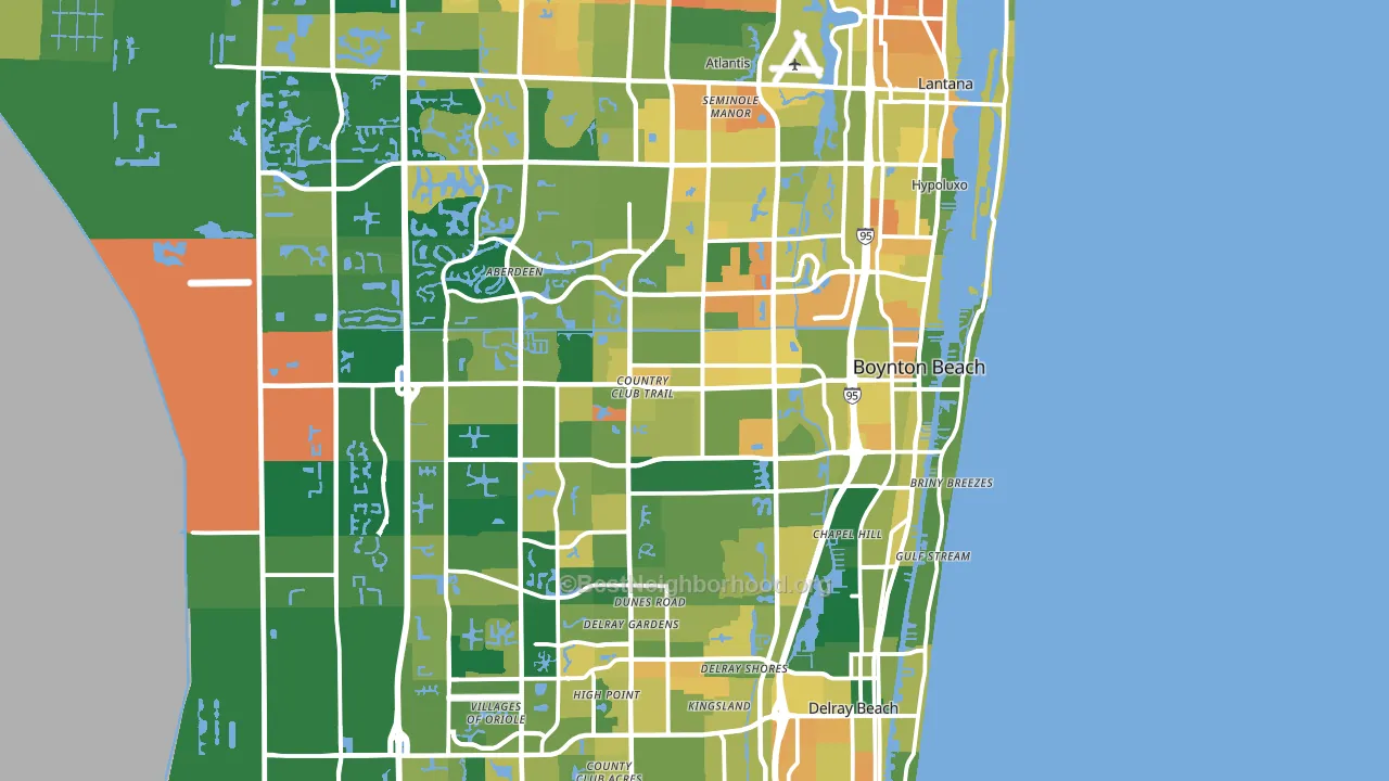 Boynton Beach, FL block-group voter-turnout map