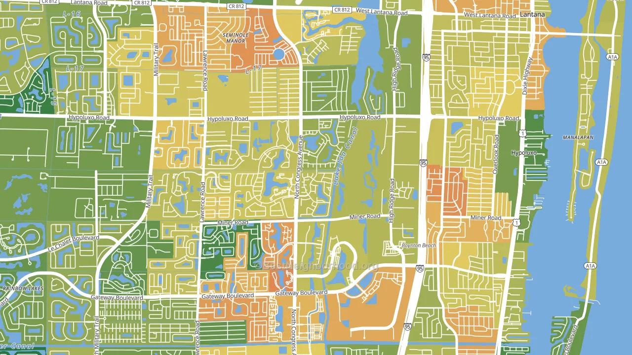 Boynton Lakes Plaza, Boynton Beach, FL block-group voter-turnout map