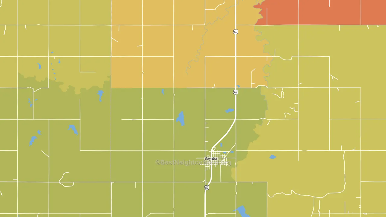 Boynton, OK block-group voter-turnout map