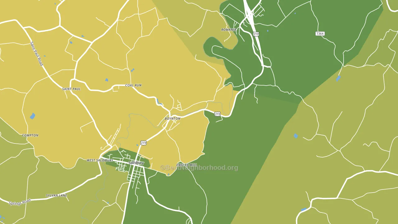 Boynton, PA block-group voter-turnout map