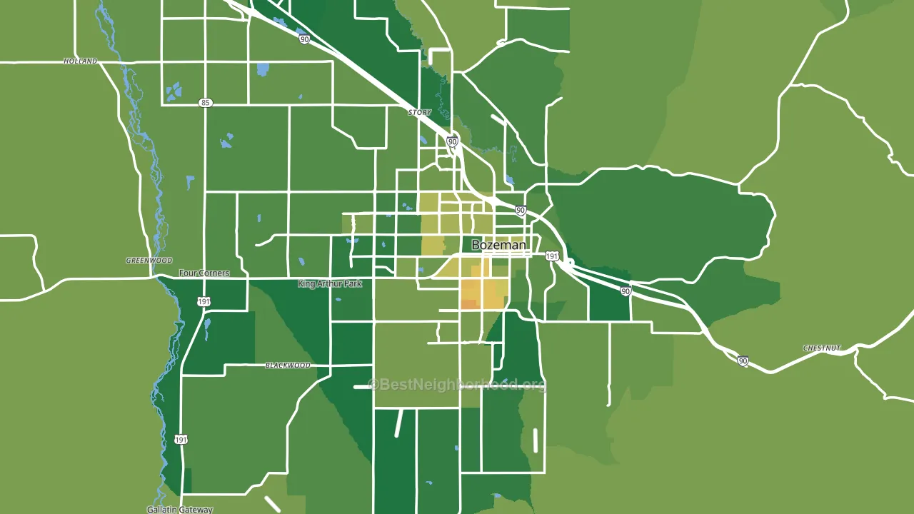 Bozeman, MT block-group voter-turnout map