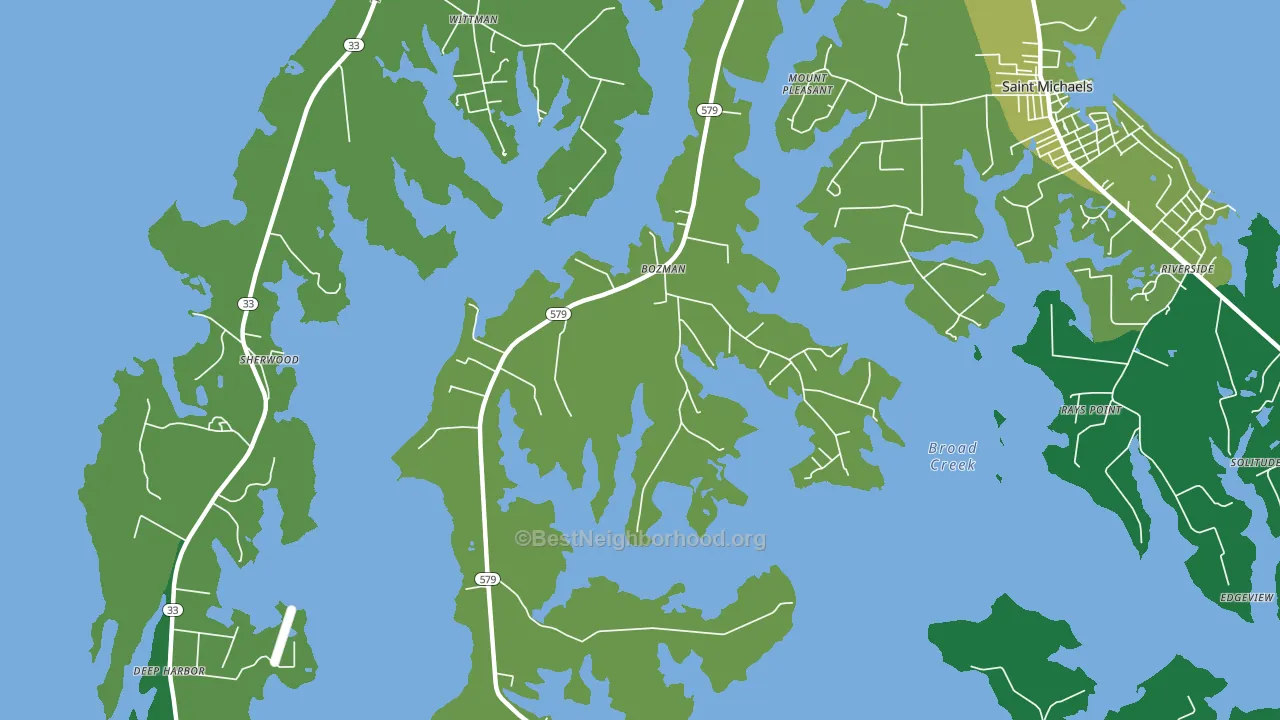 Bozman, MD block-group voter-turnout map