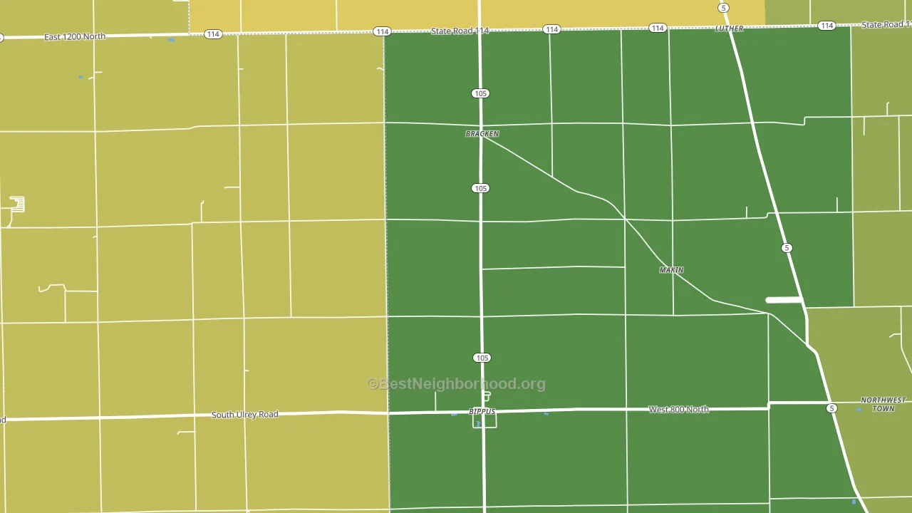 Bracken, IN block-group voter-turnout map