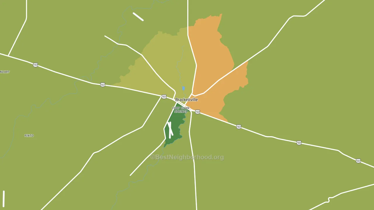 Brackettville, TX block-group voter-turnout map