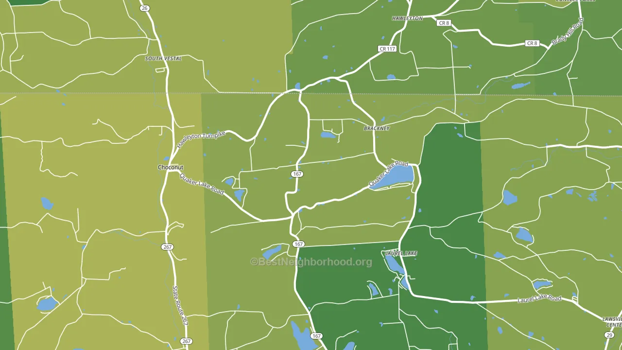 Brackney, PA block-group voter-turnout map