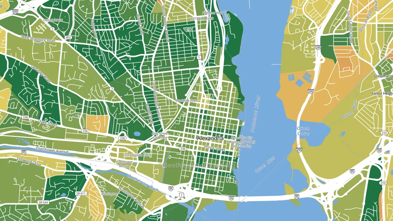 Braddock Road Metro, Alexandria, VA block-group voter-turnout map
