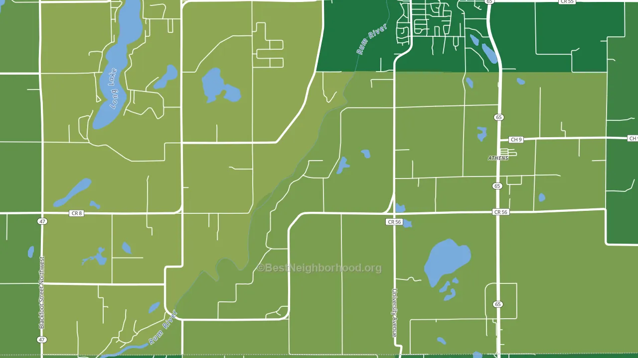 Bradford, MN block-group voter-turnout map