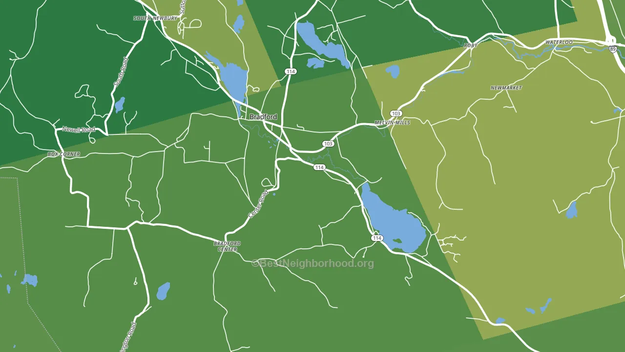 Bradford, NH block-group voter-turnout map