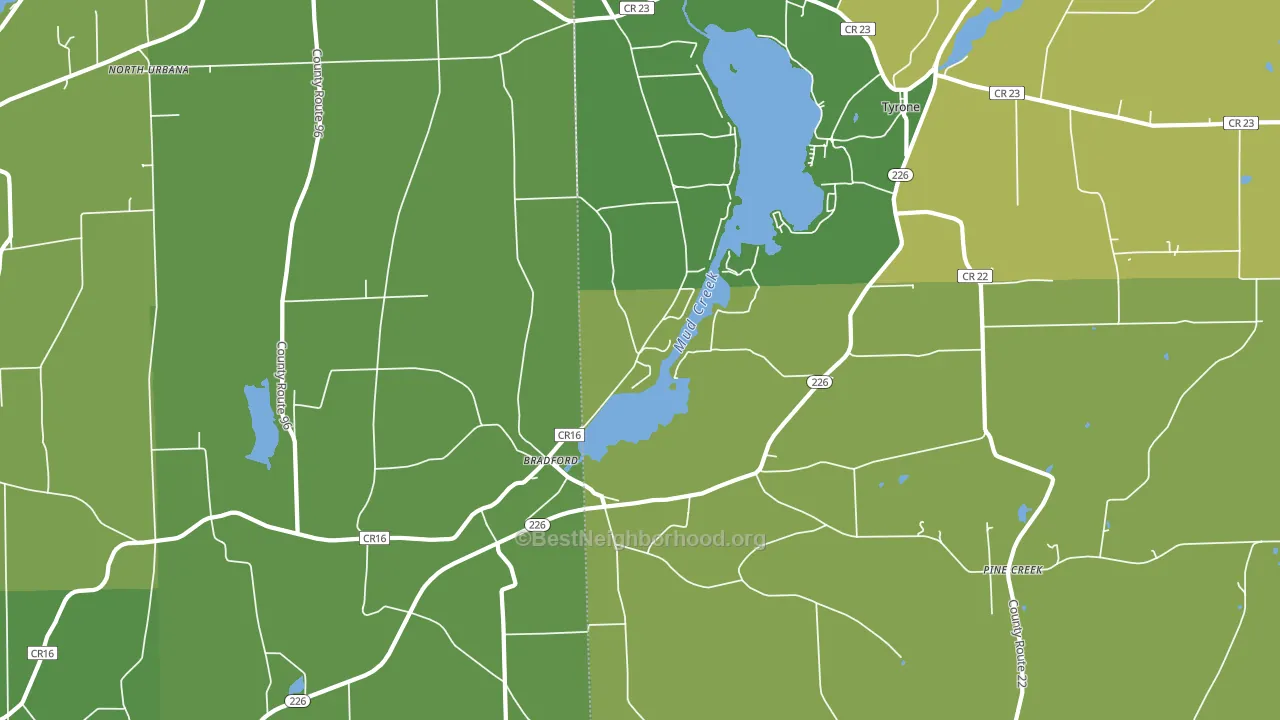 Bradford, NY block-group voter-turnout map