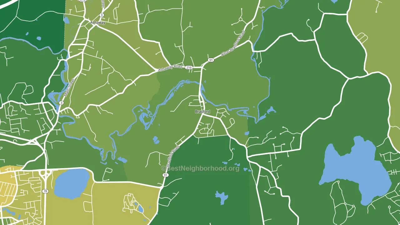 Bradford, RI block-group voter-turnout map