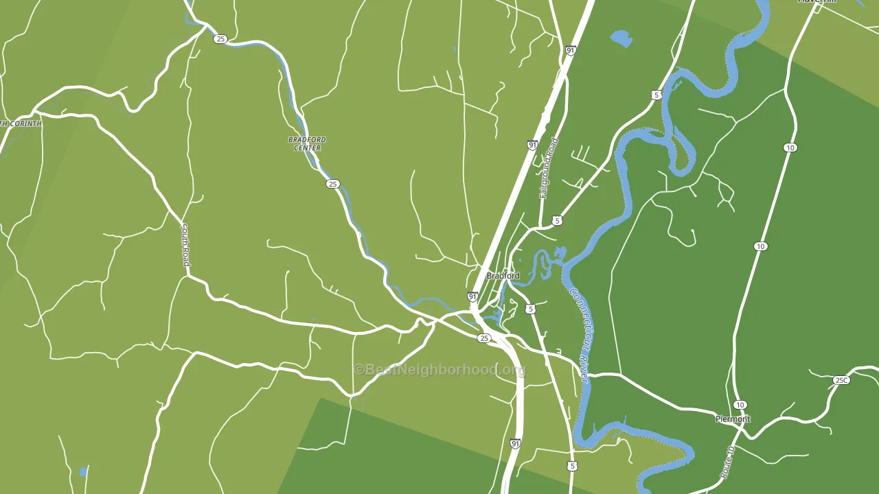 Bradford, VT block-group voter-turnout map