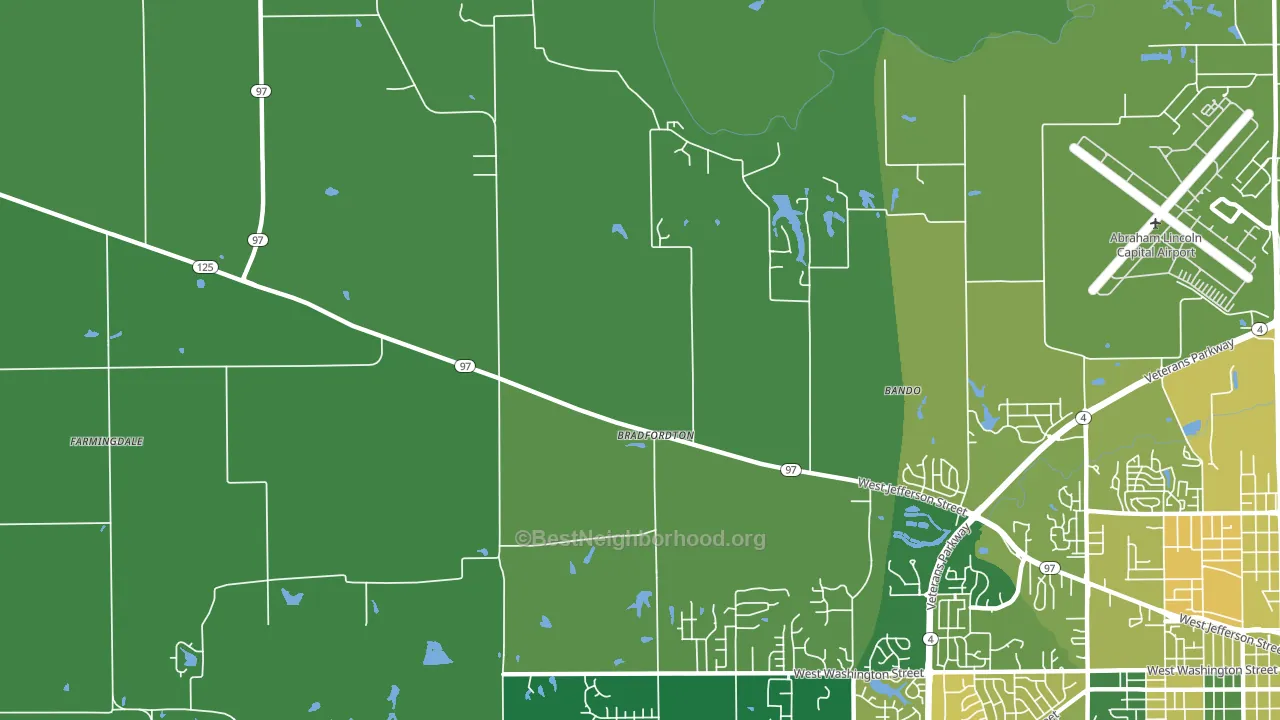 Bradfordton, IL block-group voter-turnout map