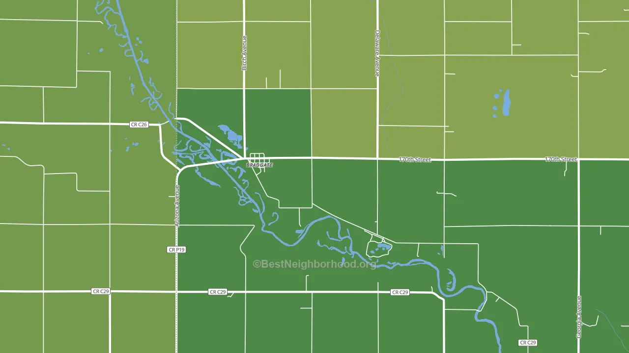 Bradgate, IA block-group voter-turnout map