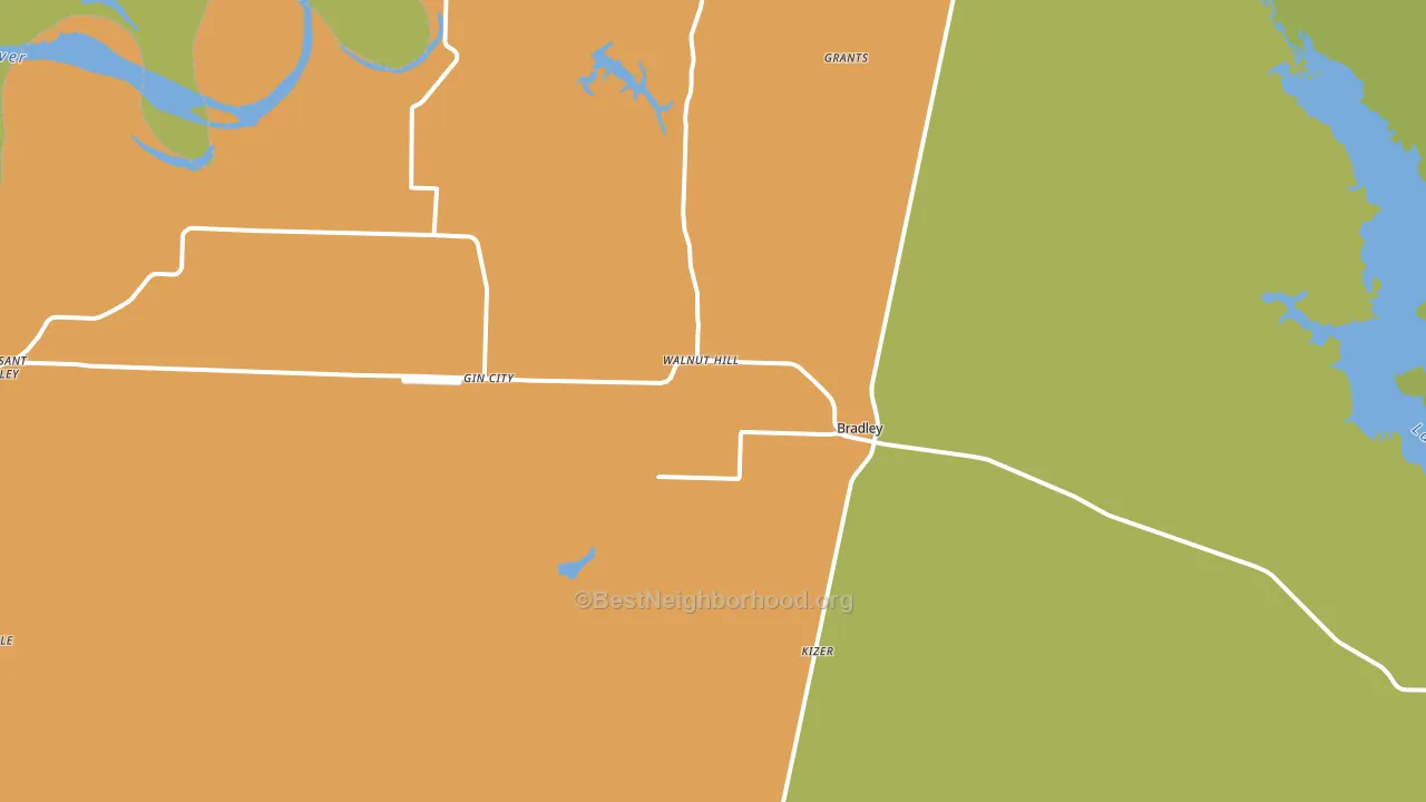 Bradley, AR block-group voter-turnout map