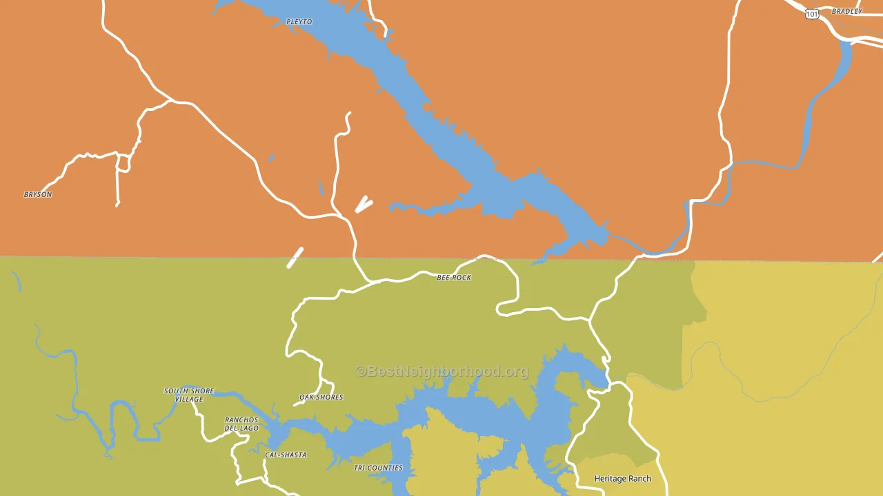Bradley, CA block-group voter-turnout map