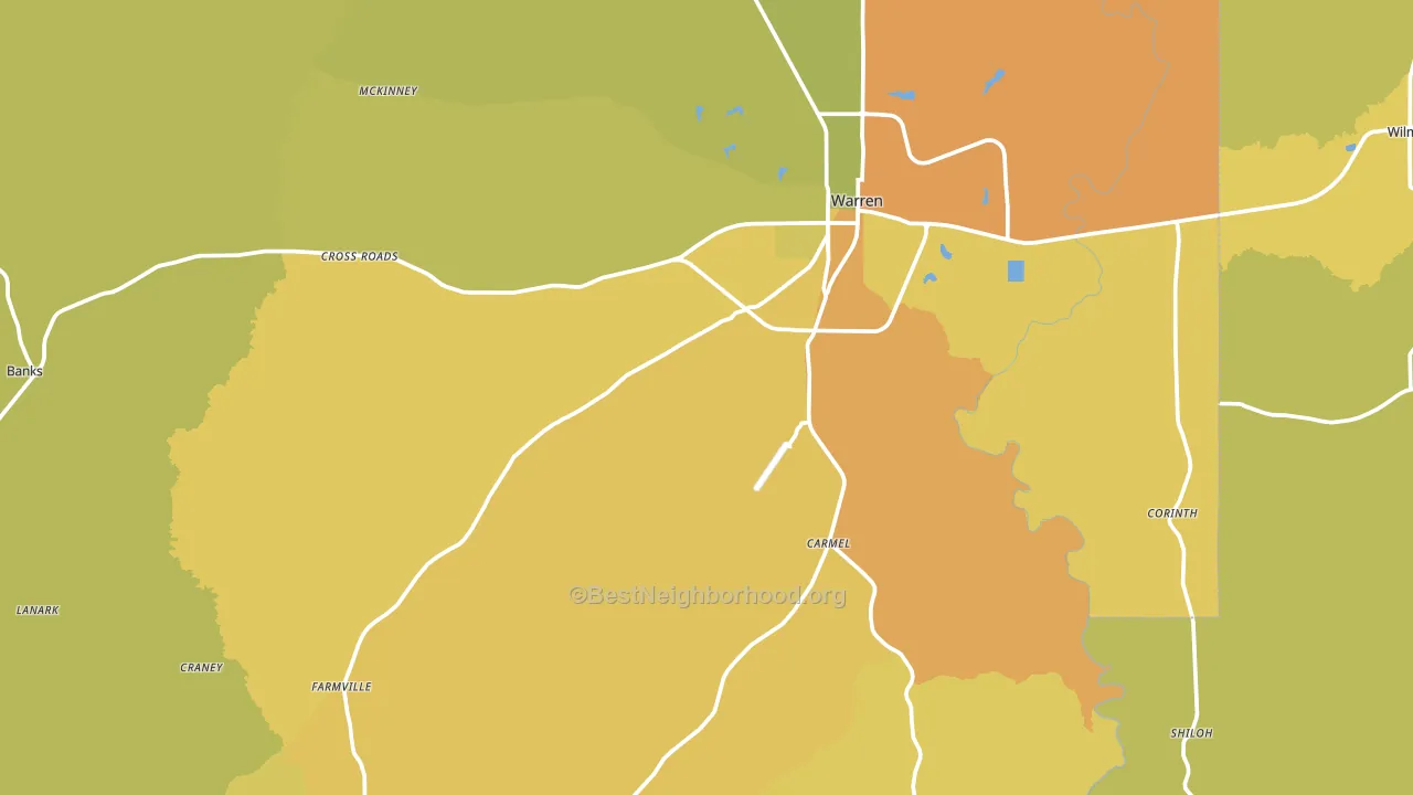Bradley County, AR block-group voter-turnout map