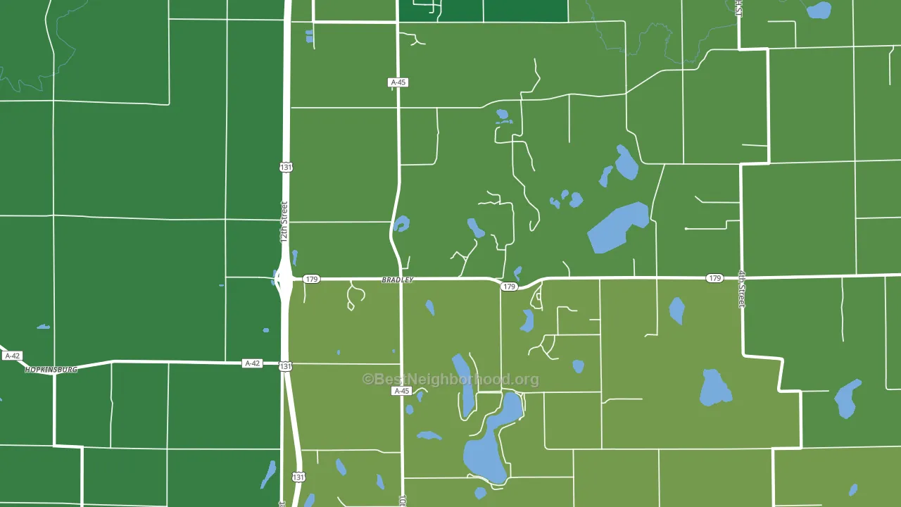 Bradley, MI block-group voter-turnout map