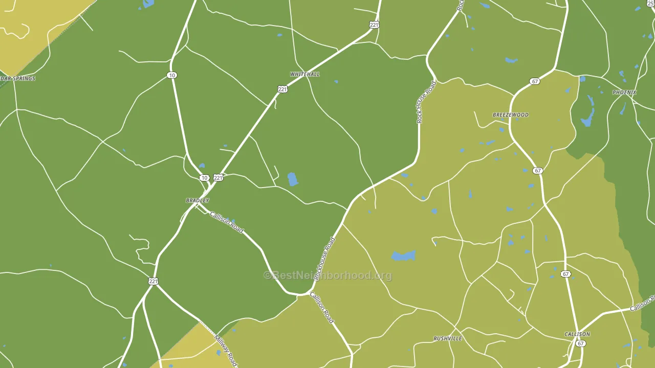 Bradley, SC block-group voter-turnout map