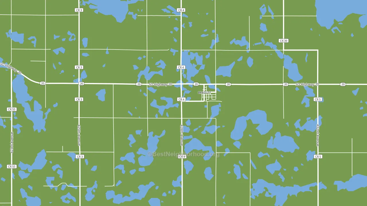 Bradley, SD block-group voter-turnout map