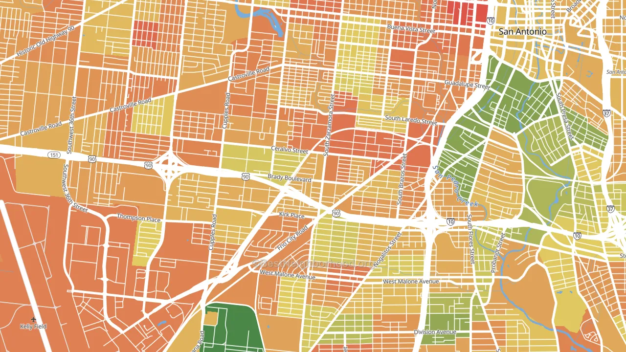 Brady Gardens, San Antonio, TX block-group voter-turnout map