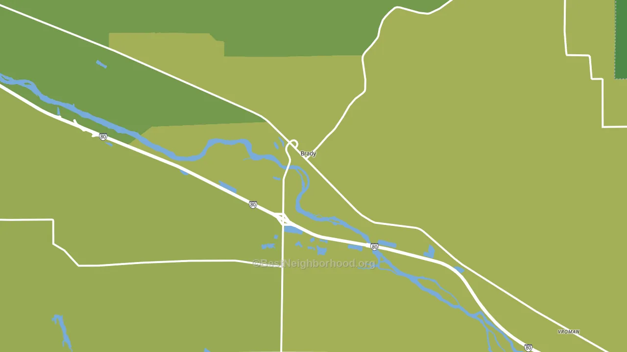 Brady, NE block-group voter-turnout map