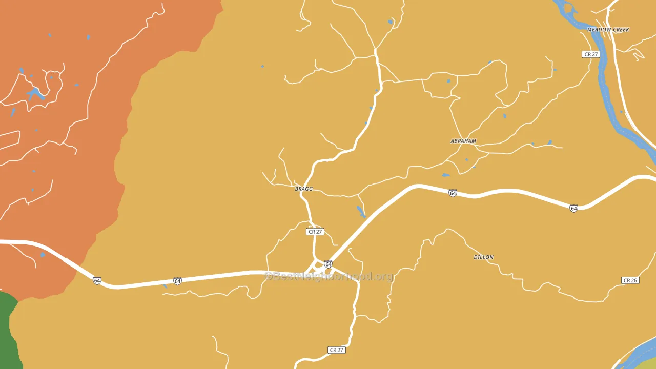 Bragg, WV block-group voter-turnout map