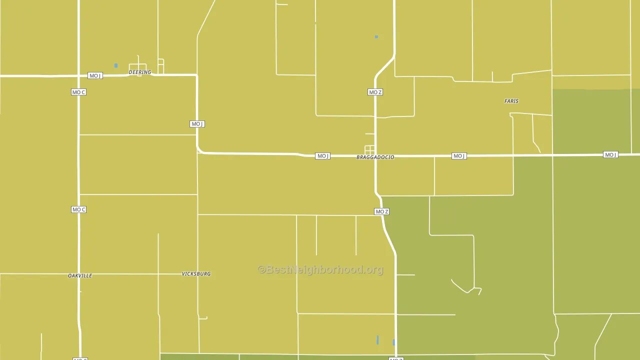 Braggadocio, MO block-group voter-turnout map