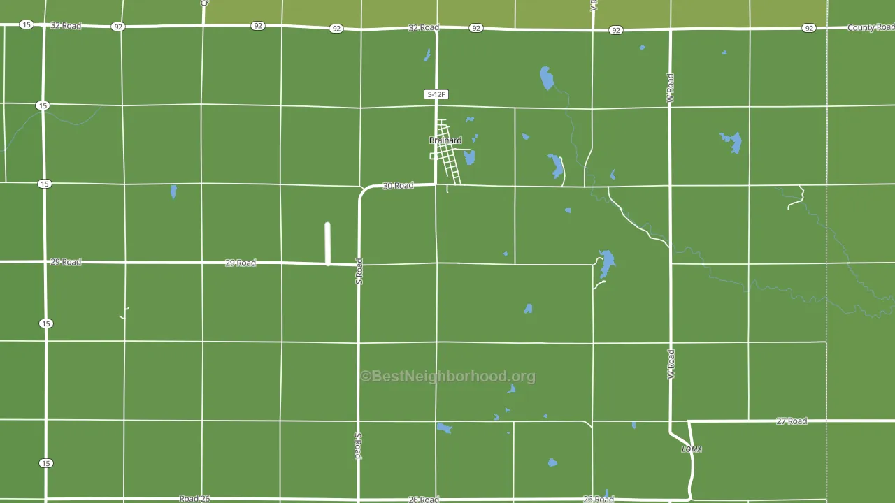 Brainard, NE block-group voter-turnout map