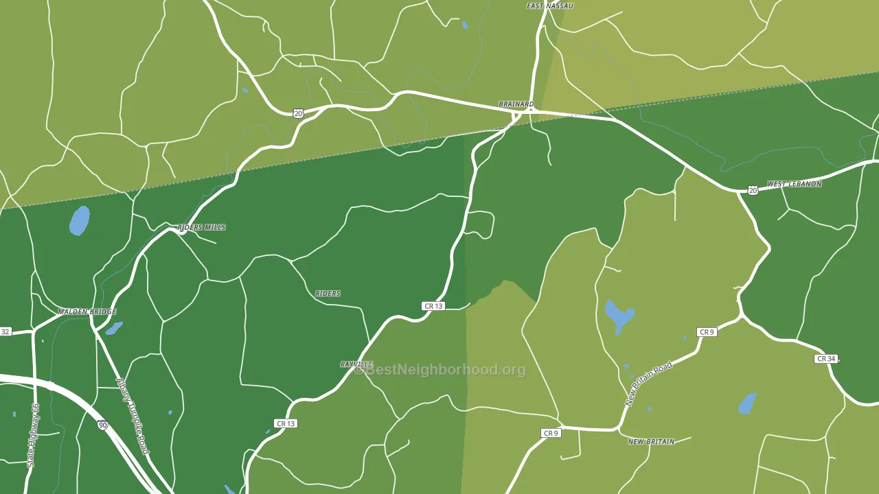 Brainard, NY block-group voter-turnout map