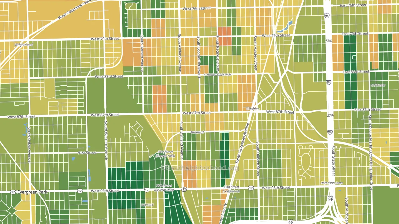 Brainerd, Chicago, IL block-group voter-turnout map