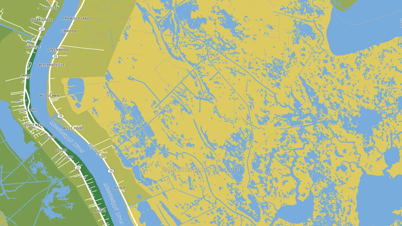 Braithwaite, LA block-group voter-turnout map