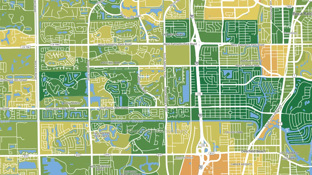 Bramalea, Boca Raton, FL block-group voter-turnout map