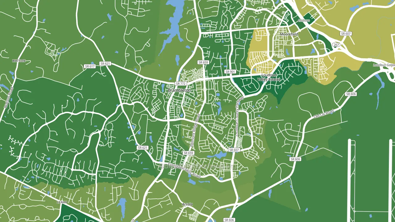 Brambleton, VA block-group voter-turnout map