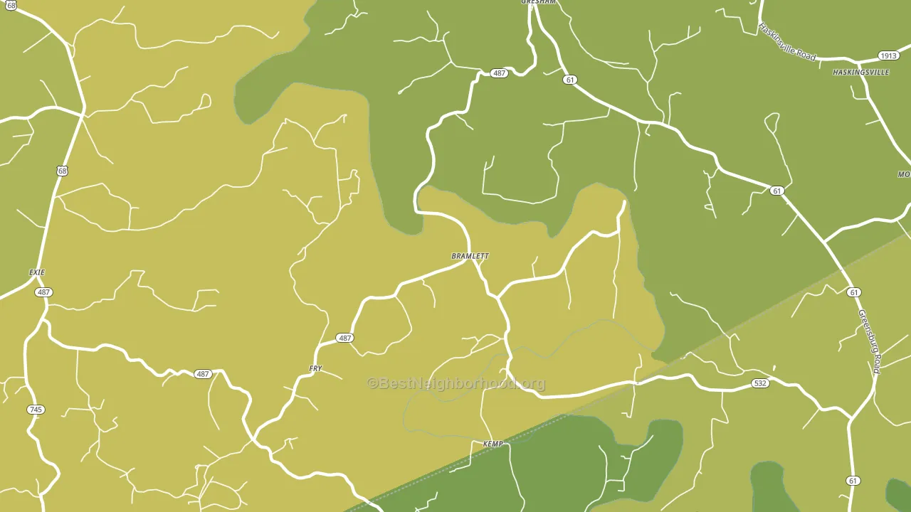 Bramlett, KY block-group voter-turnout map
