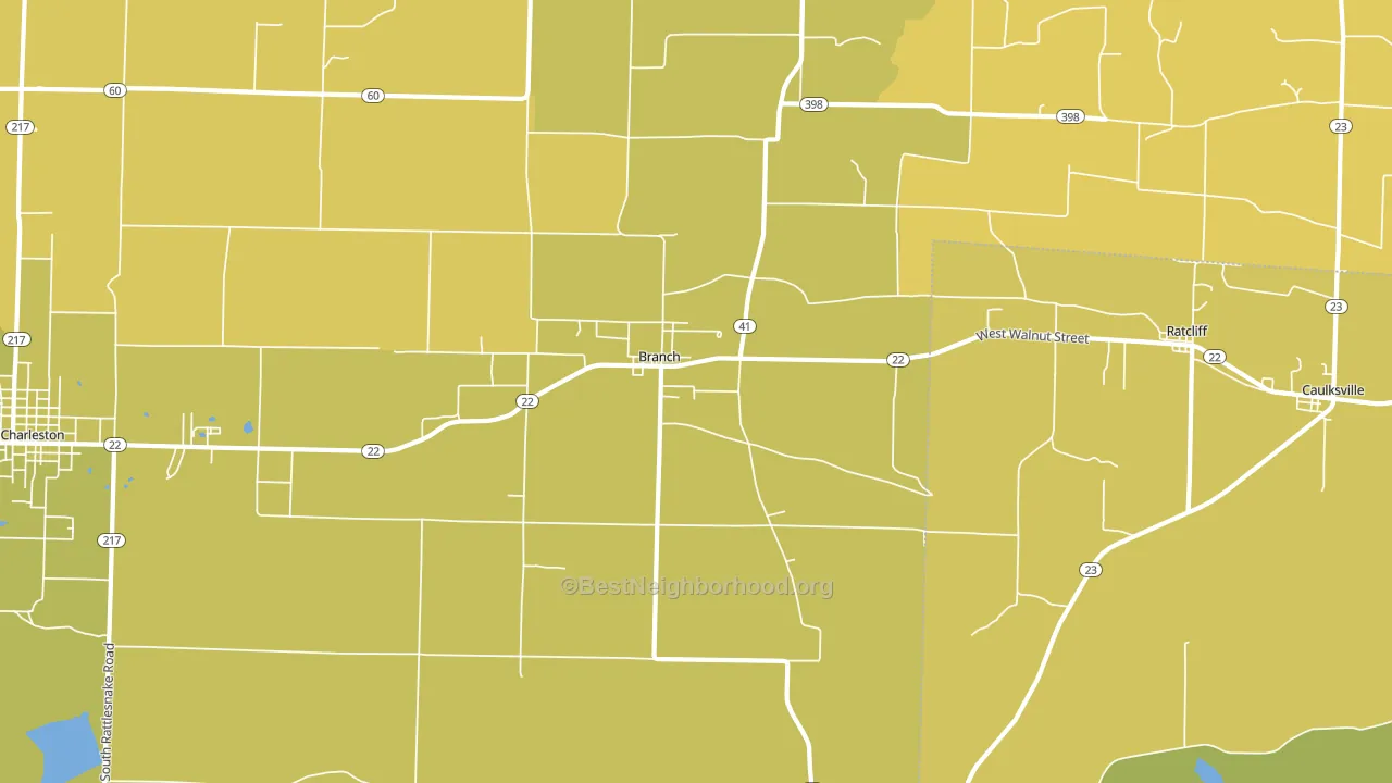 Branch, AR block-group voter-turnout map
