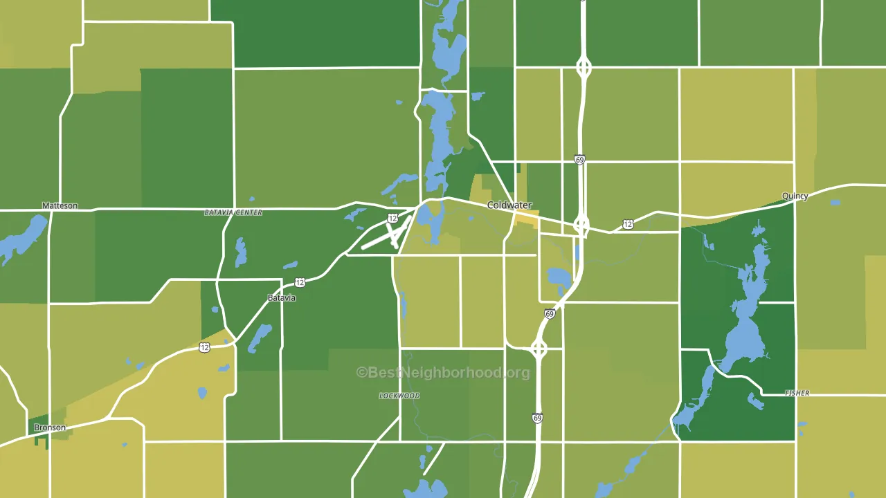 Branch County, MI block-group voter-turnout map