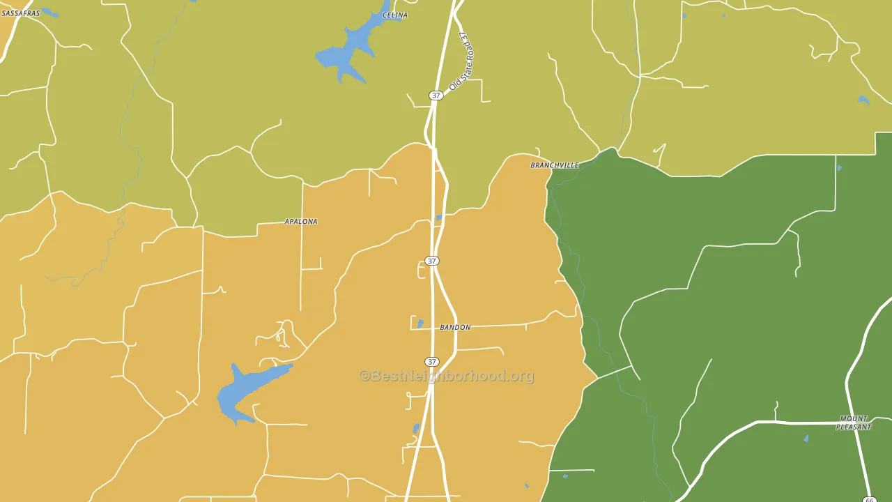 Branchville, IN block-group voter-turnout map
