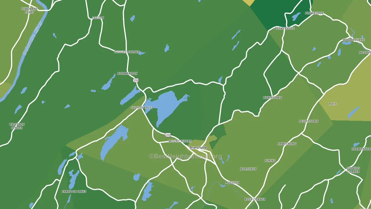 Branchville, NJ block-group voter-turnout map
