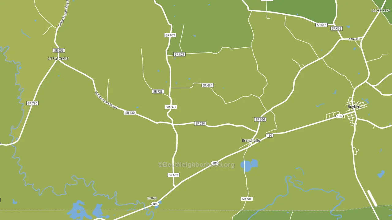 Branchville, VA block-group voter-turnout map