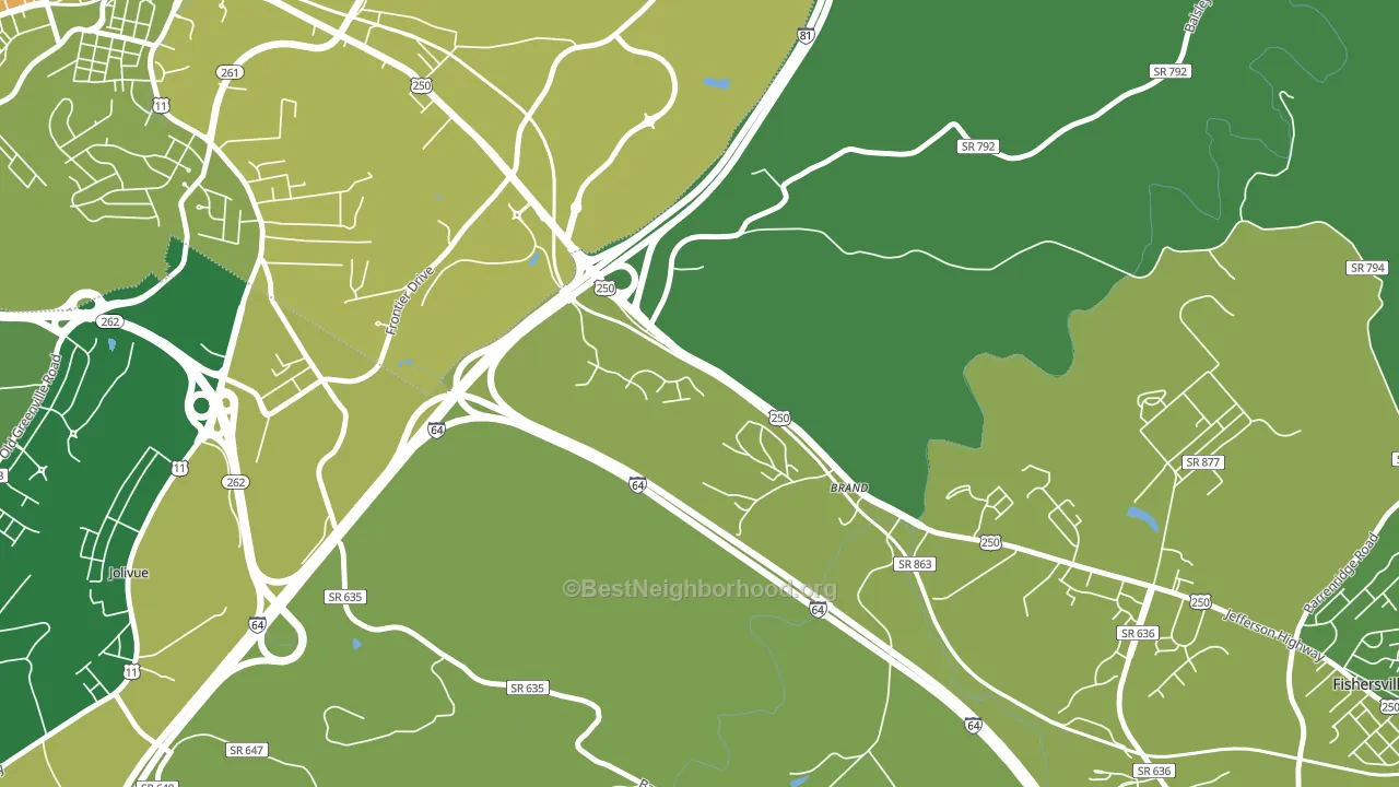 Brand, VA block-group voter-turnout map