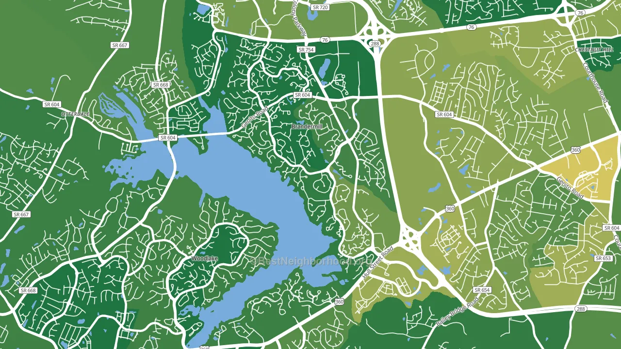 Brandermill, VA block-group voter-turnout map
