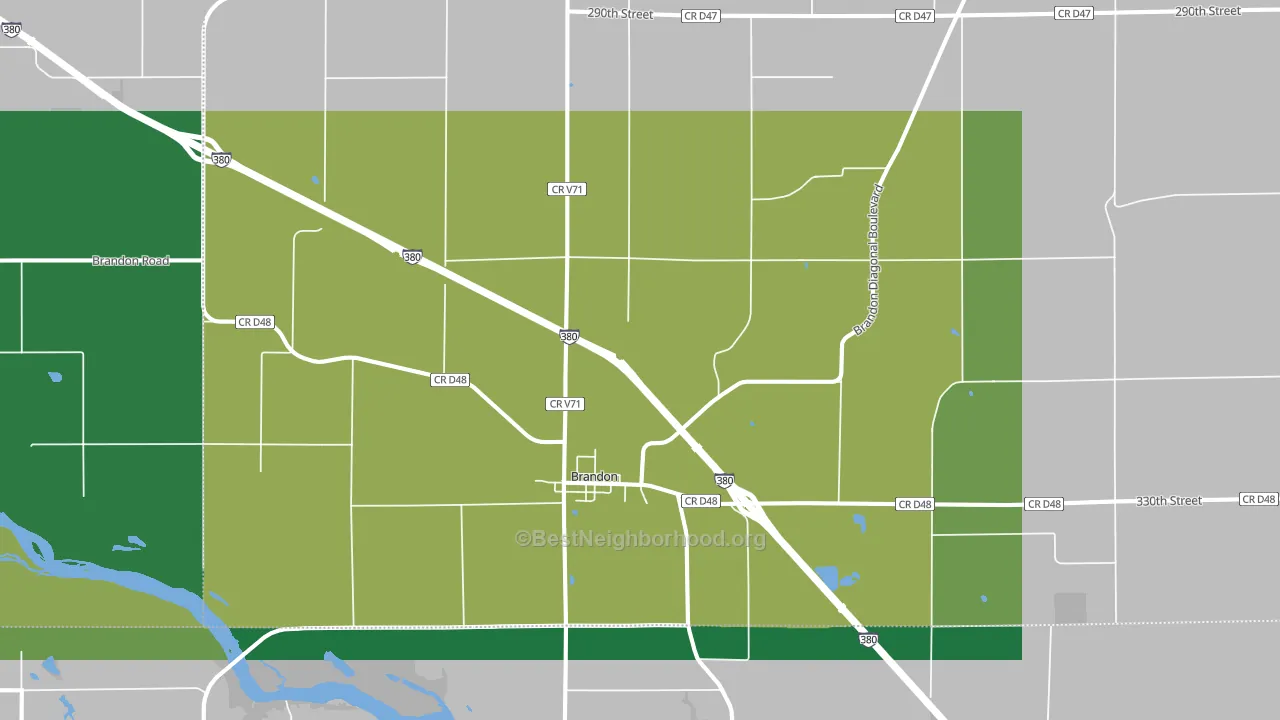Brandon, IA block-group voter-turnout map
