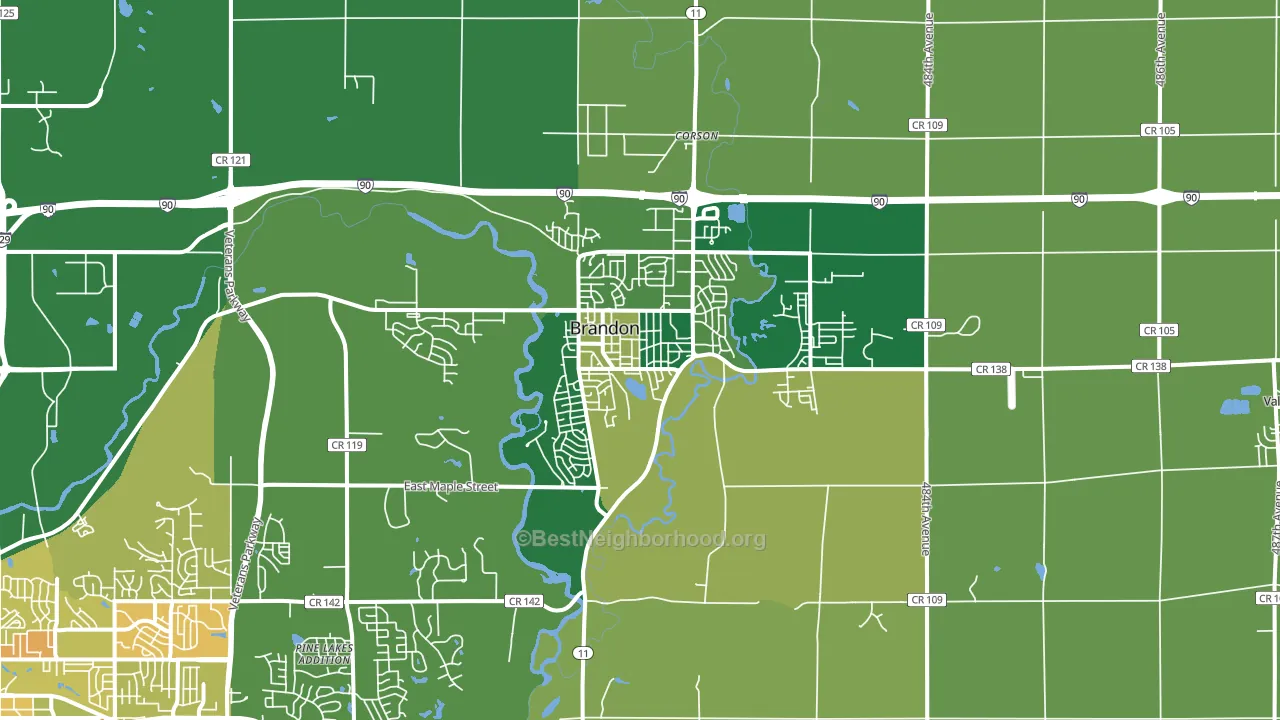Brandon, SD block-group voter-turnout map