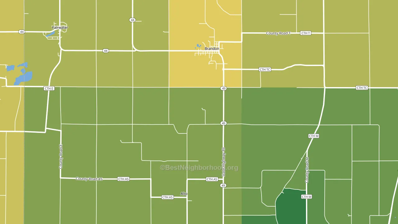 Brandon, WI block-group voter-turnout map