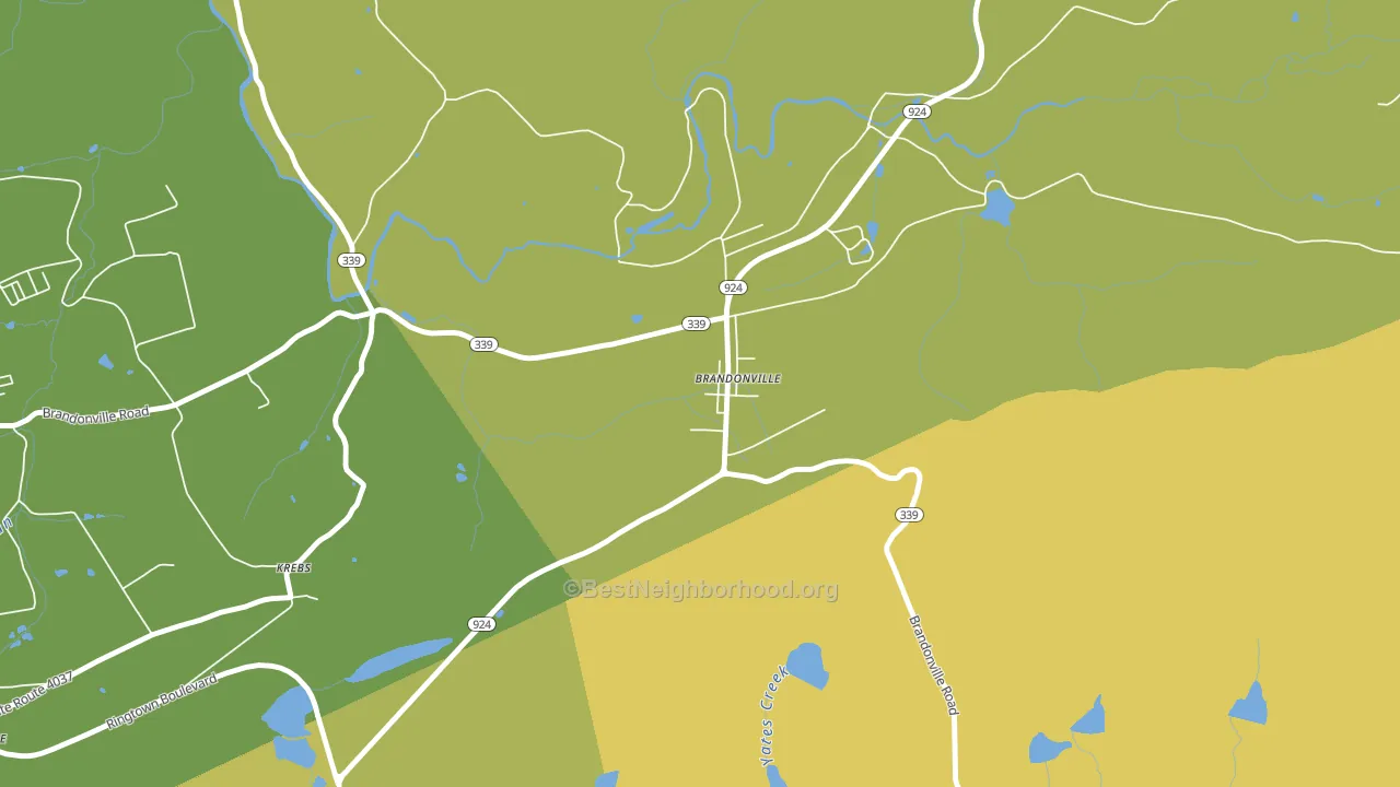 Brandonville, PA block-group voter-turnout map